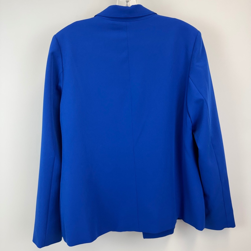 Nanette Lepore Womens Royal Blue Single Button Stretch Blazer Jacket Size 14 - Picture 11 of 12